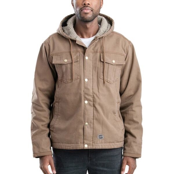 Men's Vintage Washed Sherpa-Lined Hooded Jacket Thumbnail